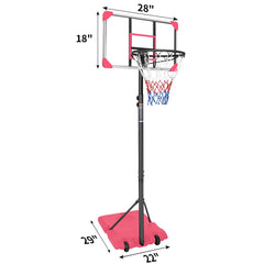 Portable Basketball Goal System Stable Base Wheels Indoor Outdoor Youth