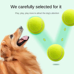 Dog Rubber Tennis Ball Toy Durable Elastic Chew Small Medium