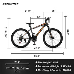 City-Cruizer – 24" Carpat™ ALUMINIUM Mountain Bike (21-Speed,