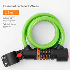 Bike Lock Anti Theft 5 Digit Combination LED Steel Cable