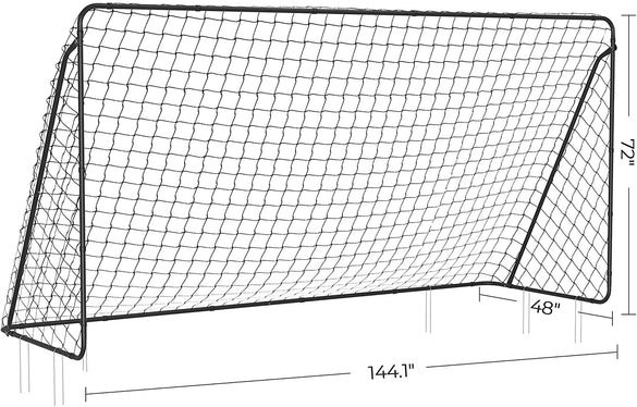 Kids Soccer Goal 12x6 Metal Frame Net Outdoor Training Set
