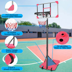 Portable Basketball Goal System Stable Base Wheels Indoor Outdoor Youth