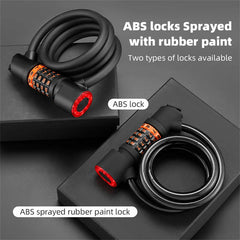 Bike Lock Anti Theft 5 Digit Combination LED Steel Cable