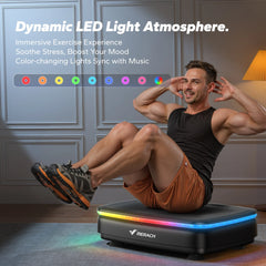 Whole Body Vibration Plate Machine with LED Lights & Bluetooth Speaker – 330 lb (150 kg) Capacity, 99 Speeds, Remote Control