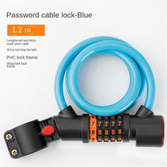 Bike Lock Anti Theft 5 Digit Combination LED Steel Cable