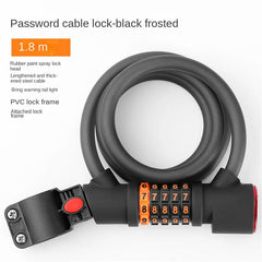 Bike Lock Anti Theft 5 Digit Combination LED Steel Cable