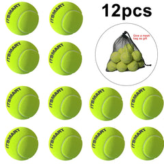 6 or 12-Pack Practice Tennis Balls with Mesh Carry Bag – High-Elasticity Training & Dog Play Balls (65 mm / 2.56 in)