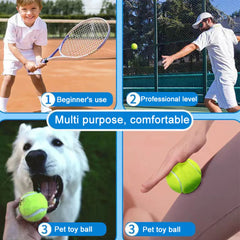 6 or 12-Pack Practice Tennis Balls with Mesh Carry Bag – High-Elasticity Training & Dog Play Balls (65 mm / 2.56 in)