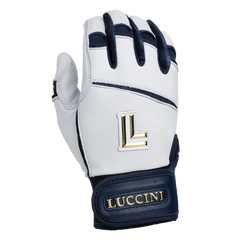 Batting Gloves – White/Navy/White Palm