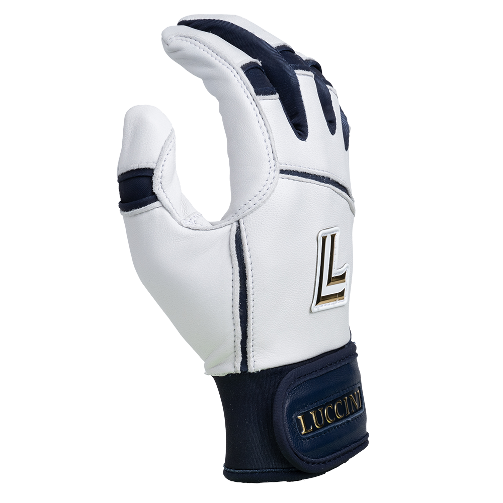 Batting Gloves – White/Navy/White Palm