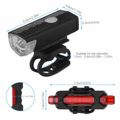 LED Bike Light Set with USB Rechargeable Headlight and Taillight