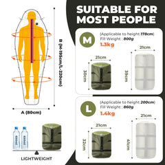 650 Fill Down Mummy Sleeping Bag Waterproof Backpacking Camping Hiking