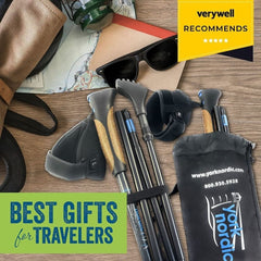 Travel Folding Hiking Poles Compact Adjustable With Accessories Carry Bag