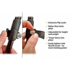 Travel Folding Hiking Poles Compact Adjustable With Accessories Carry Bag