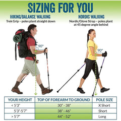 Travel Folding Hiking Poles Compact Adjustable With Accessories Carry Bag