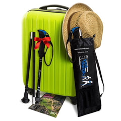 Travel Folding Hiking Poles Compact Adjustable With Accessories Carry Bag