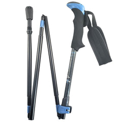 Travel Folding Hiking Poles Compact Adjustable With Accessories Carry Bag